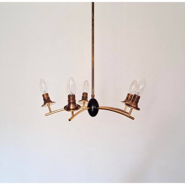 Mid-Century Modern Five-Arm Sputnik Chandelier, Germany, 1960s For Sale - Image 14 of 17
