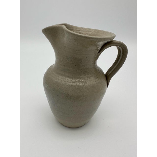 American Mini Pitcher, Cobalt Blue Leaves; Williamsburg Pottery, 1975 For Sale - Image 3 of 8