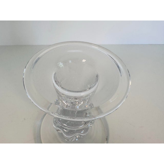 Simon Pearce Vintage 1990s Simon Pearce Shelbourne Handblown Glass Candlestick For Sale - Image 4 of 7