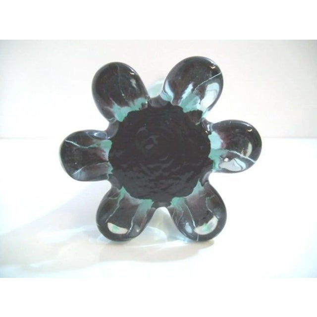 Murano Vintage Art Glass Purple and Green Decorative Vase For Sale - Image 4 of 5