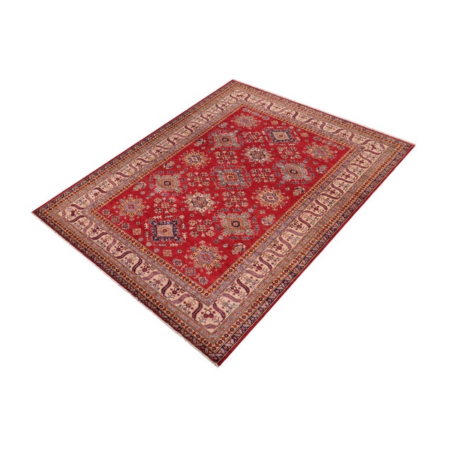 Shabby Chic Southwestern Super Kazak Red/Beige Wool Rug - 8'5'' X 10'3'' For Sale - Image 3 of 10