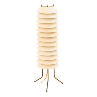 White Metal and Brass Table Lamp by Ilmari Tapiovaara for Asko, 1955 For Sale