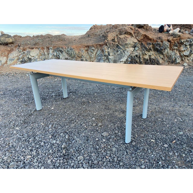 Cassina - Le Corbusier - Dining Table - Lc6 Dining Table Oak and Grey Metal Base For Sale - Image 9 of 18