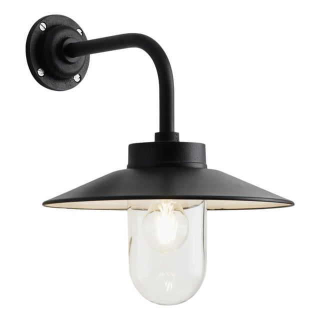 Tekna Quay 90° Wall Light With Black Lacquer Finish and Clear Glass For Sale