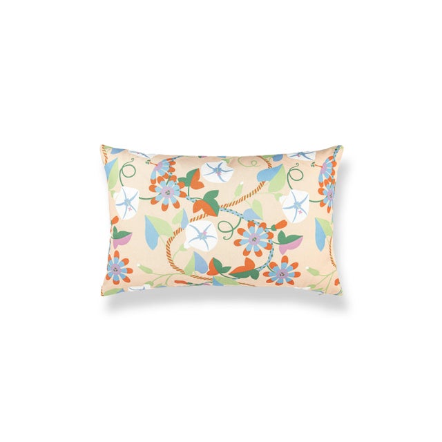 Contemporary The House Of Scalamandré Morning Glory Lumbar Pillow In Peach For Sale - Image 3 of 3