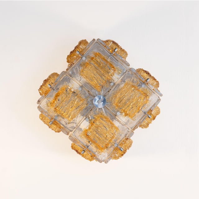Murano Glass Ceiling Lamp by Toni Zuccheri, 1960s, in Good conditions. Designed 1960 to 1969 I have official proof of...