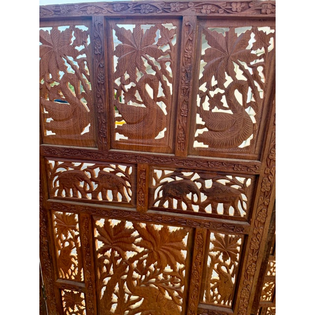 Vintage Hand Carved Wood Room Divider For Sale - Image 4 of 10