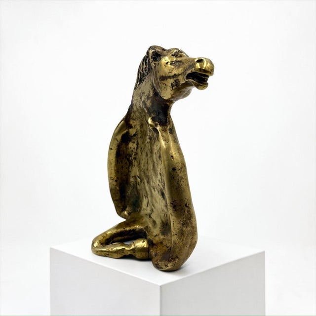 20th Century Italian Brass Horse Sculpture and Bookend, 1960s For Sale - Image 14 of 14