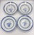 Ceramic Jingdezhen Rice Eye Grain 8" Rimmed Bowls Blue & White Chrysanthemum 4pc Set For Sale - Image 7 of 7