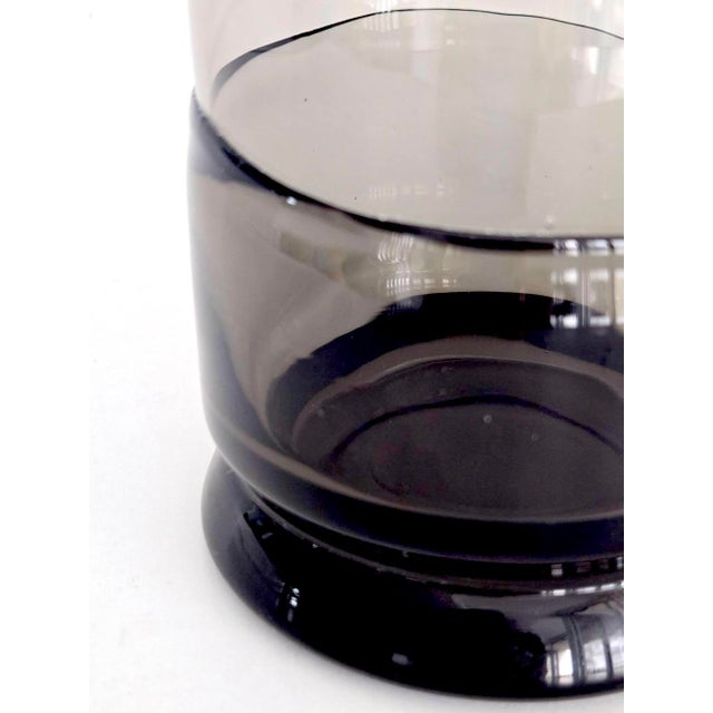 Gray 1980s Double Dipped Smoked Glass Vase or Pillar Candle Holder For Sale - Image 8 of 10