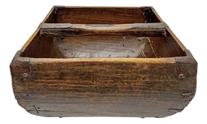 Antique Chinese Wood and Iron Rice Basket, 1900s
