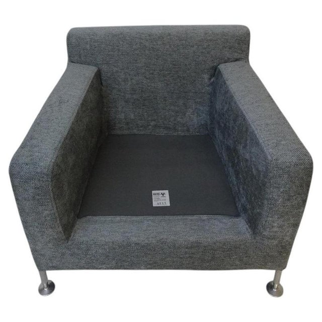 Harry Lounge Chair in Grey Woven Fabric by Antonio Citterio for B&B Italia For Sale - Image 3 of 7