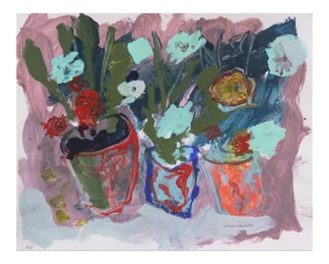 'Flowers in Pots' by Robert Canete, California Expressionist, Stanford, Carmel