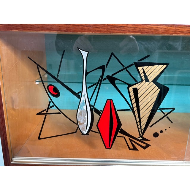 Black Vintage Italian Display Cabinet, 1960s For Sale - Image 8 of 14