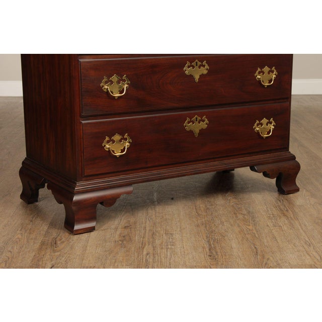 Statton Chippendale Style Cherry Chest on Chest For Sale - Image 12 of 12
