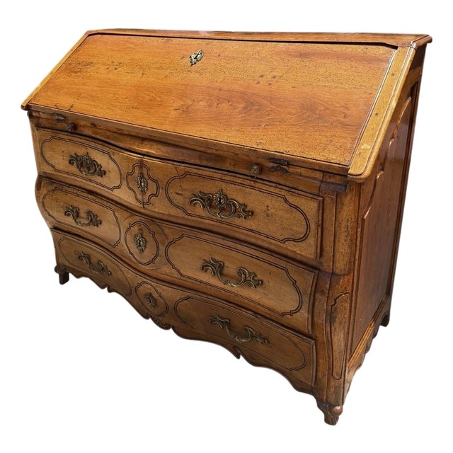 Antique 18th C French Country Fruitwood Secretary Desk For Sale