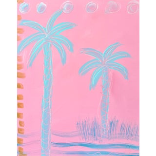 Harbor Island Painted Palm Study on Panel II For Sale