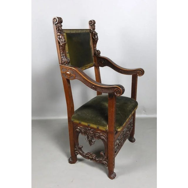 Wood Set of Renaissance Style Armchairs For Sale - Image 7 of 12