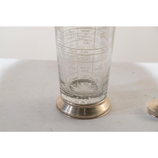 Silver Silver and Glass Cocktail Shaker, 1940s For Sale - Image 8 of 11