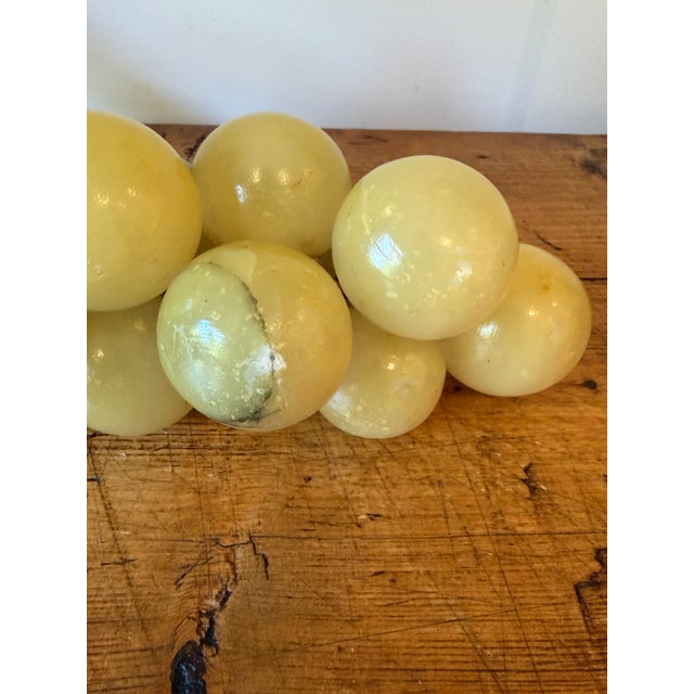 Vintage Italian Alabaster Grape Cluster, Extra Large, Wood/Vine Stem For Sale - Image 9 of 13