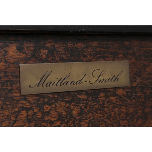 Maitland Smith Mahogany Leather Top Console Table For Sale - Image 16 of 16