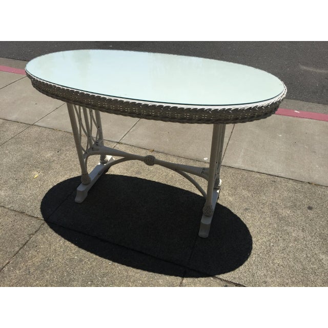 Vintage Wicker Console Table For Sale In San Francisco - Image 6 of 9