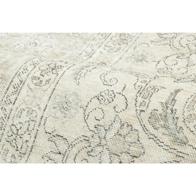 Vintage Persian Tabriz Rug, Washed All-Over Floral in Cream and Gray - Rug & Kilim For Sale In New York - Image 6 of 7