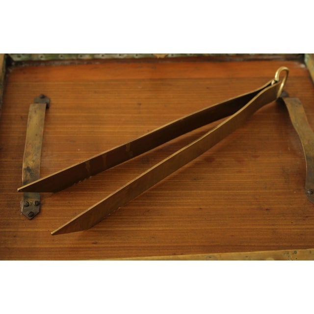 Antique Victorian Brass Fireplace Coal Bin For Sale - Image 9 of 13