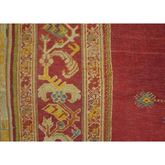 19th Century Spellbinding Red-Raspebery Fiedl With Delicate Medallion Pattern Antique Turkish Ghiordes Oushak Rug For Sale - Image 5 of 12
