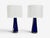 Alberto Donà, Italian Mid-Century Modern, Table Lamps, Blue Murano Glass, Italy, 1995 Pair of deep blue murano glass...