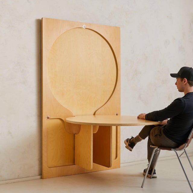 An ingenious expression of functional minimalism, this wall-mounted folding table was designed in 1970 as part of the...