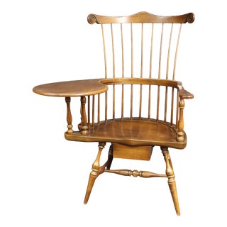 Frederick Duckloe Colonial Reproduction Windsor Writing Chair For Sale