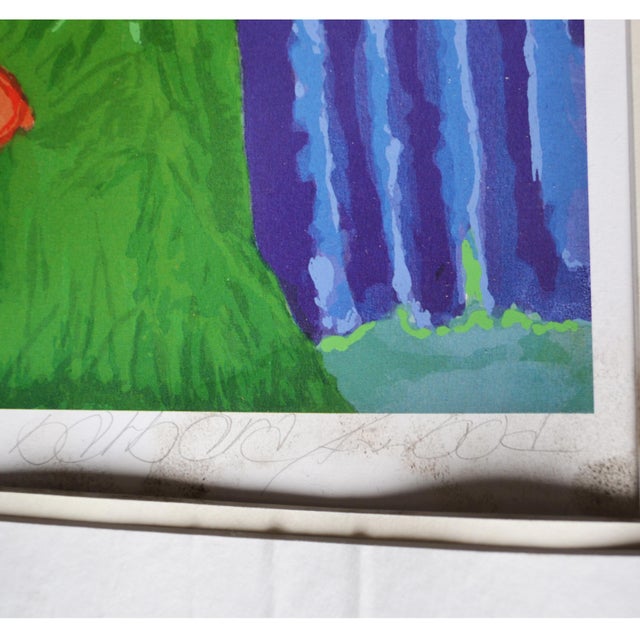 Limited Edition "Orange Dress" Seriolithograph by Barbara Wood For Sale - Image 4 of 5