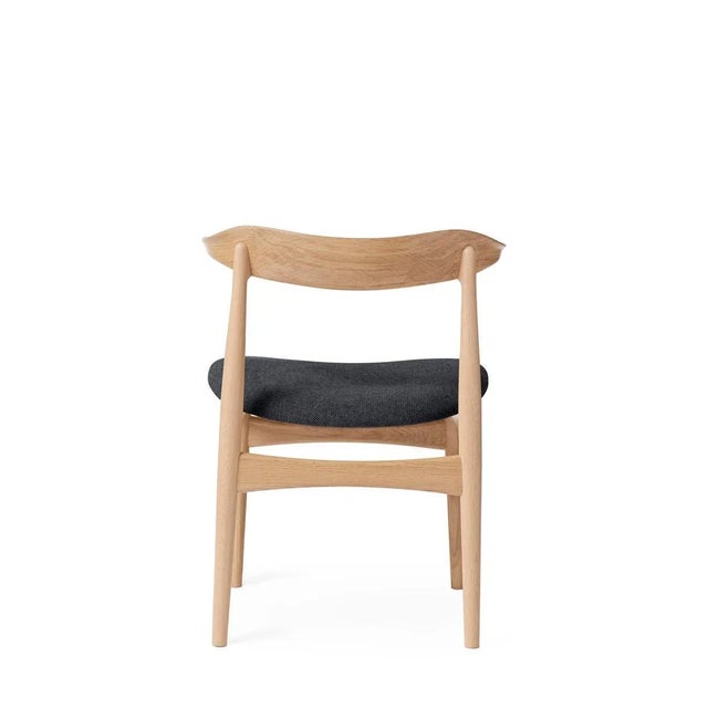 Contemporary Cow Horn Chair Oak Anthracite Melange by Warm Nordic For Sale - Image 3 of 7