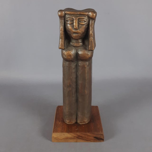 Xante Battaglia, Archaic Figure, 1960s, Bronze on Wood Base For Sale - Image 13 of 13