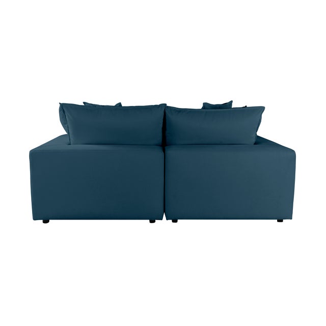 Cali Navy Performance Fabric Modular Loveseat For Sale In Los Angeles - Image 6 of 7