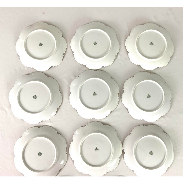 Rosenthal Early 20th Century Rosenthal, Porcelain, Gilded Edge, Luncheon/Dessert Plates-Set of 11 For Sale - Image 4 of 7