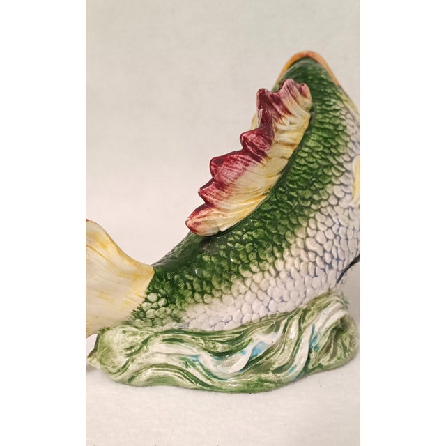 Ceramic Horizontal Fish-Shaped Ceramic Jug, 1970s For Sale - Image 7 of 12