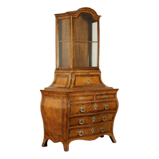 Chest of Drawers with Barocchetto Maple, Poplar & Bronze from Emilia, Italy, 1700s For Sale