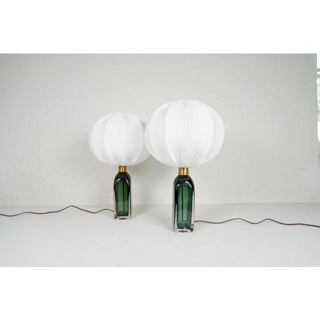 Mid-Century Modern Table Lamps attributed to Carl Fagerlund for Orrefors, Sweden, 1960s, Set of 2 For Sale - Image 6 of 11