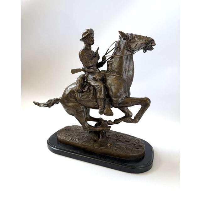 Trooper of the Plains, Bronze Piece After Remington - 19" H For Sale - Image 12 of 18