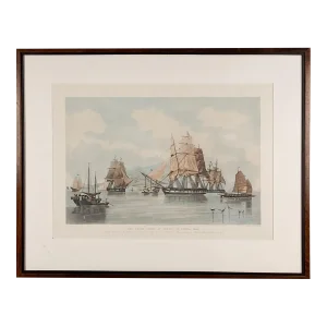 Vintage Hand-Colored Nautical Engraving, Circa 1920