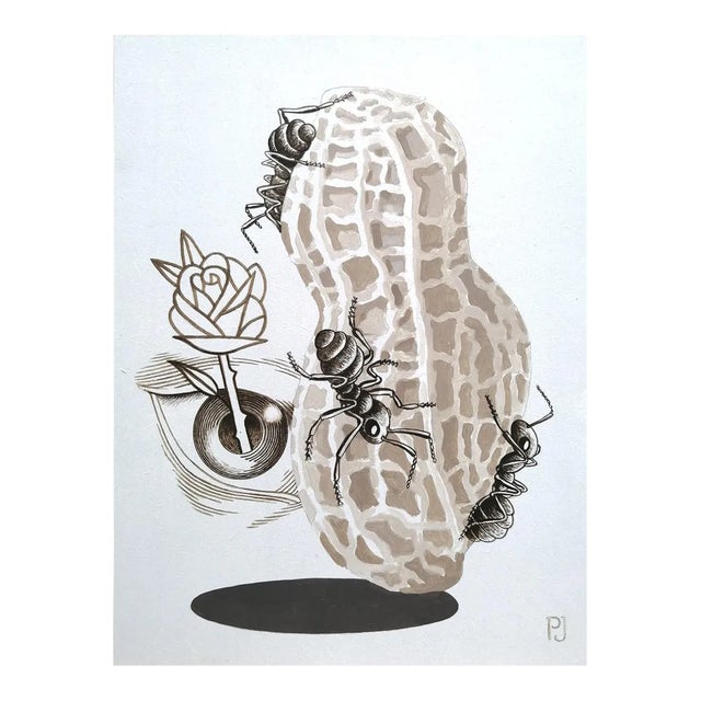 Pierre Jacob, Ants and Peanut, 2020, Acrylic on Wood For Sale