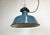 Blue Industrial Blue Enamel Factory Lamp with Cast Iron Top, 1960s For Sale - Image 8 of 16