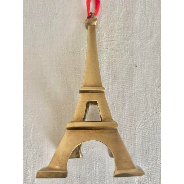 Vintage Solid Brass Eiffel Tower Christmas Ornament For Sale In Denver - Image 6 of 8