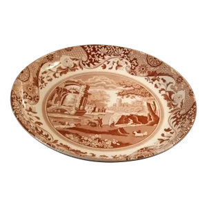 1950s Spode Red Transferware Bowl Made in England