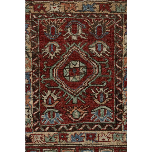 2010s 2010s Rug & Kilim’s Antique Tribal Style Rug in Red With Geometric Patterns For Sale - Image 5 of 8