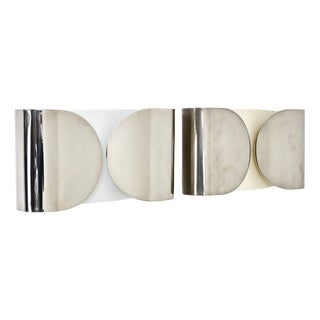 Chrome Foglio Wall Lamps by Tobia and Afra Scarpa for Flos, 1960s, Set of 2 For Sale