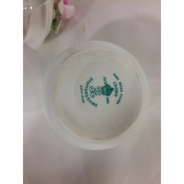 Black Enligsh Bone China Salt Cellar with Flowers For Sale - Image 8 of 9