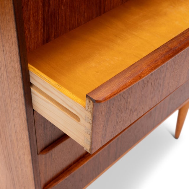 1960s Vintage Danish Mid-Century Six-Drawer Teak Tallboy Dresser 1960s For Sale - Image 5 of 6